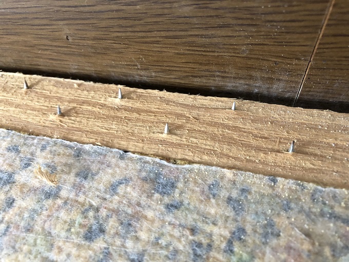 このトゲトゲにカーペットを引っ掛けて固定するものです。